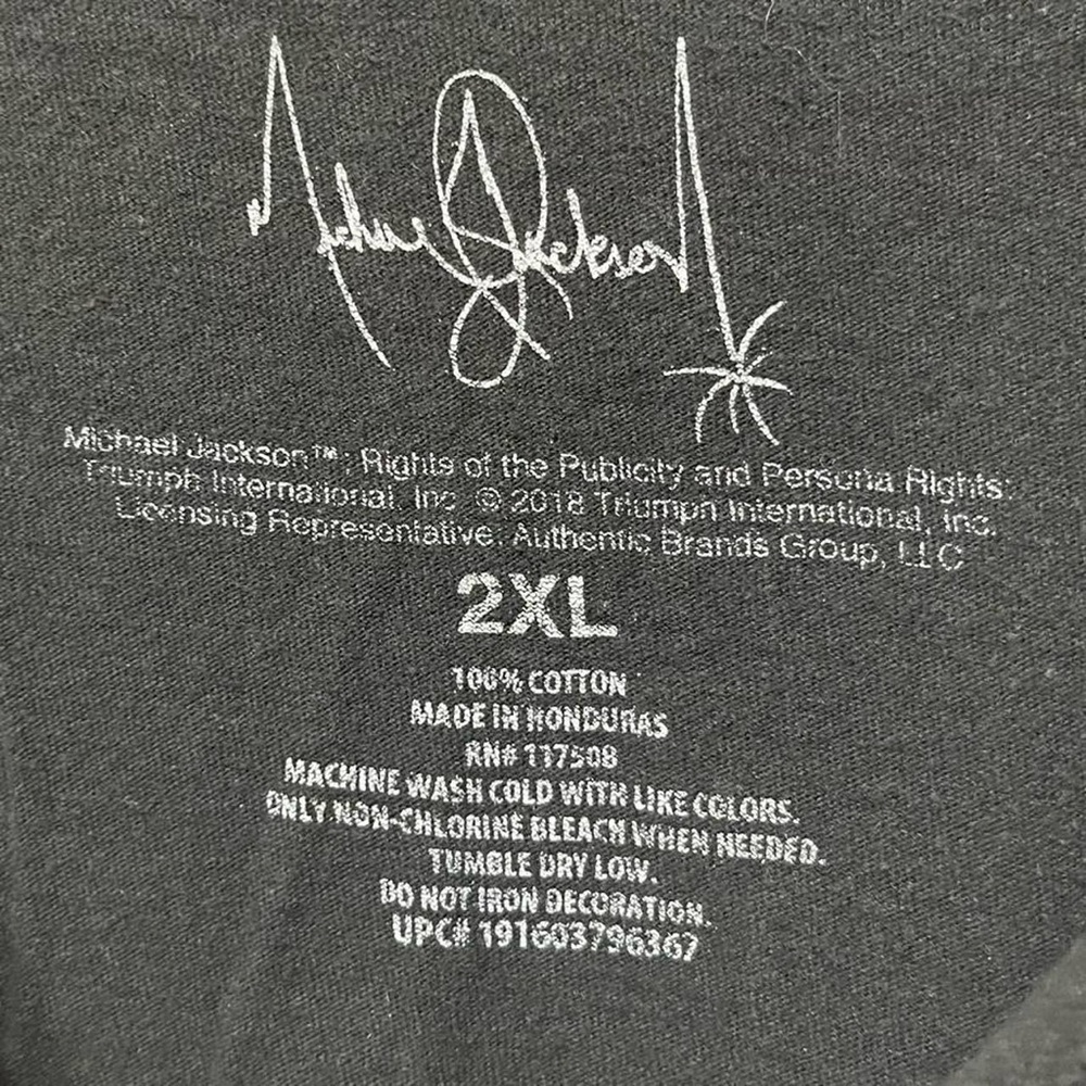 black Michael Jackson artist icon short sleeve concert tour graphic band T-shirt - Picture 3 of 4